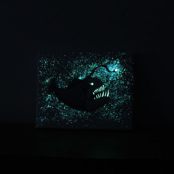 Angler Fish Glow In The Dark Canvas, 4 of 5