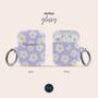 Purple Retro Flowers Air Pod Case With Keychain, thumbnail 4 of 6