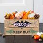 Personalised Pine Halloween Crate – Keep Out, thumbnail 1 of 2