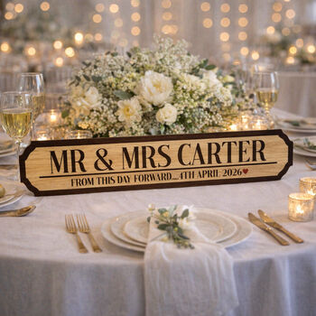 Personalised Wooden Wedding Road Sign Decoration, 4 of 4