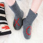 Slipper Socks Handmade With Xo Design, thumbnail 1 of 5