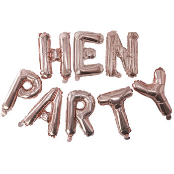 Rose Gold Hen Party Balloon Bunting Decoration, 2 of 3