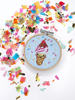 Ice Cream Cone Cross Stitch Kit, 3 of 8