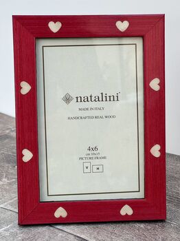 Natalini Red With Cream Hearts Photo Frame, 2 of 3