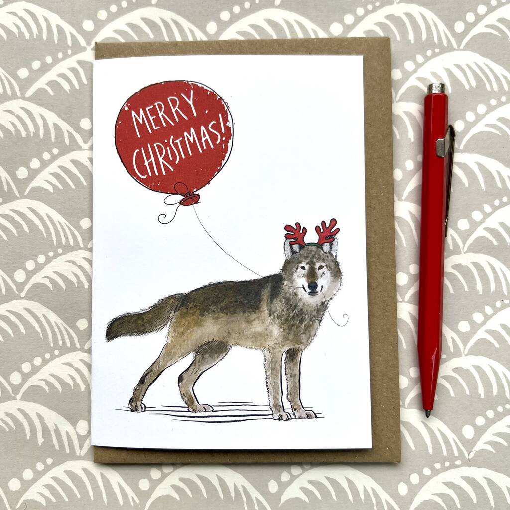Wolf Christmas Card, 1 of 3