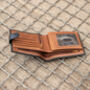 Personalised Mens Black And Tan Leather Wallet Rfid, thumbnail 7 of 9