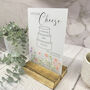 Floral Personalised Cheese Cake Sign Opaque Weddings Parties, thumbnail 6 of 9