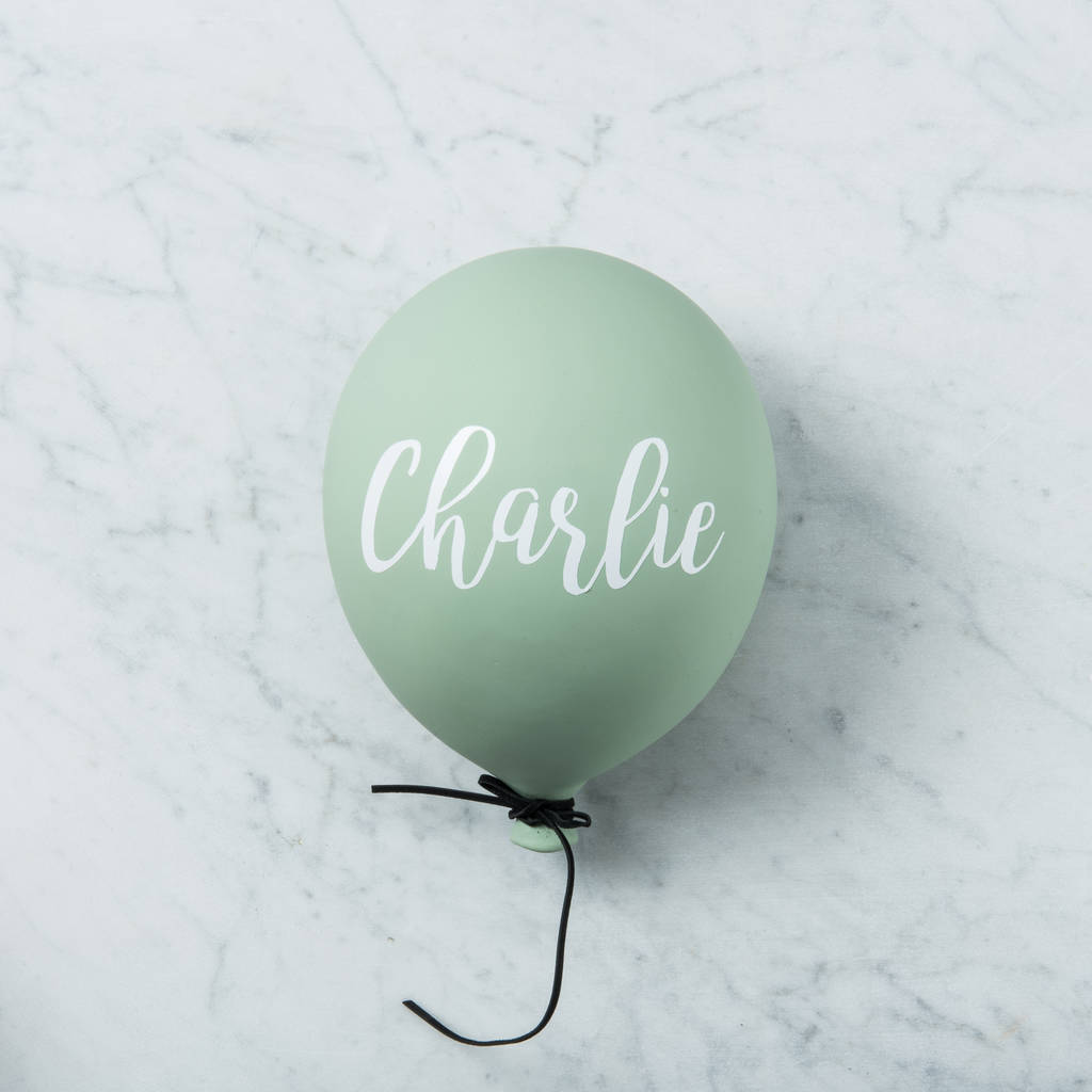 personalised ceramic balloon wall decoration by posh totty designs
