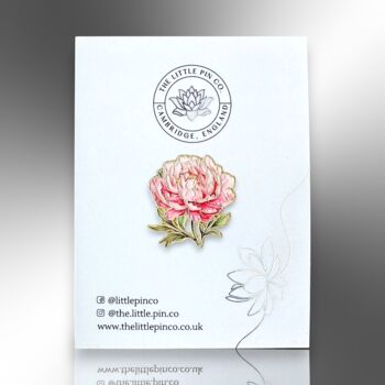 Peony Flower Enamel Lapel Pin Brooch, 4 of 8
