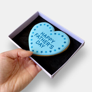 Happy Father's Day Heart Printed Iced Biscuit Father's Day Letterbox Gift, 3 of 11