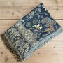 Elephant Print Blanket Turquoise Gold Soft Sofa Throw, thumbnail 3 of 7