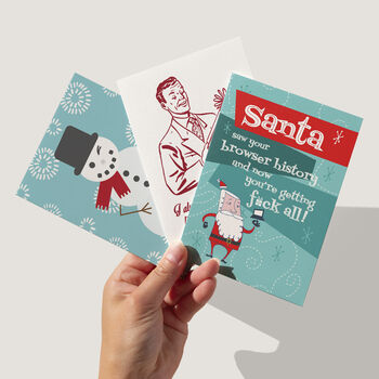 Funny Christmas Cards Set Of Eight A6 Size Adult Humour Xmas Designs, 2 of 5