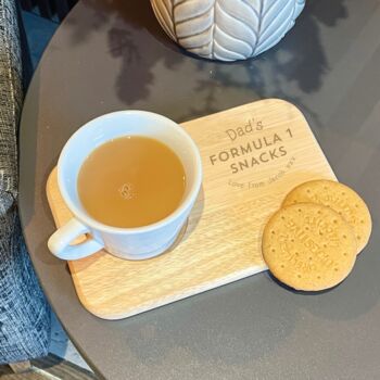 Personalised Formula One Tea And Biscuit Board, 2 of 4