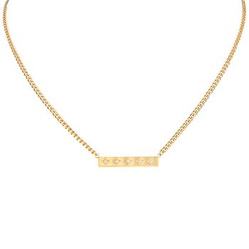 Personalised Sparkling Petite Cosmic Star Bar Necklace In Gold, 7 of 11