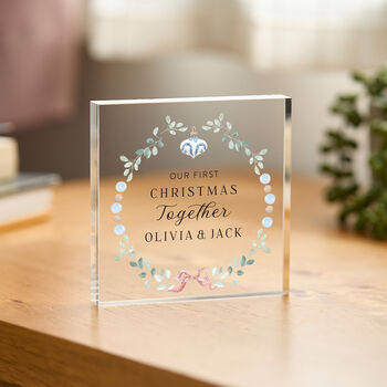 Personalised Our First Christmas Together Gift Block, 3 of 4