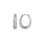 Elliptical Oval Chunky Hoop Sterling Silver Earrings, thumbnail 4 of 4