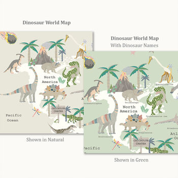 Dinosaur World Map Print, 7 of 7