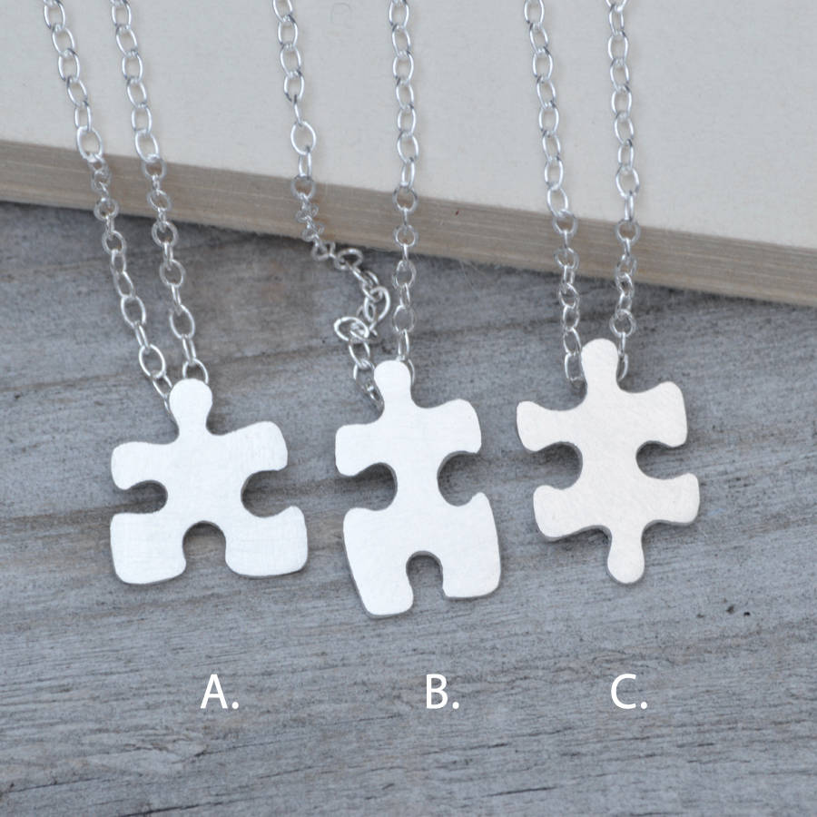 jigsaw puzzle necklace in sterling silver by huiyi tan