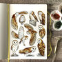 Barn Owls Watercolour Greeting Card, thumbnail 2 of 6