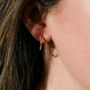 Manhattan Rose Gold Plated Hoop Earrings, thumbnail 2 of 4