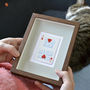 Two Hearts Personalised Vintage Playing Card Print, thumbnail 2 of 7