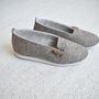 Wool Ballerina Style Slippers With Toggle Oak Brown, thumbnail 1 of 5