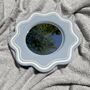 Scallop Edged Hand Painted Ceramic Accent Mirror, thumbnail 3 of 6