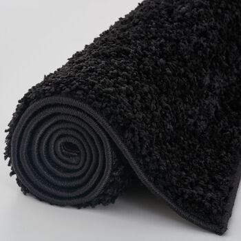 The Rugs Plain Black Shaggy Rug, 10 of 12