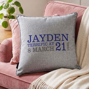 Personalised 21st Birthday Cushion, 3 of 11