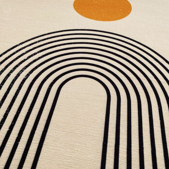 Abstract Ecru Geometric Cushion Cover With Orange Black, 2 of 7