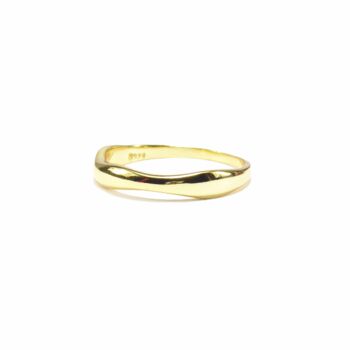 Irregular Band Ring, Gold Vermeil On 925 Silver, 6 of 10