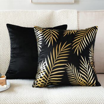 Decorative Gold Reed Flower Cushion Cover Twin Set, 6 of 9