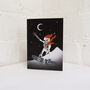Snowboarding Skeleton Santa Gothic Christmas Card, thumbnail 2 of 3