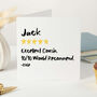 Personalised Cousin Review Birthday Card Funny Card For Him, thumbnail 1 of 4
