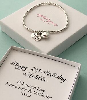 Personalised 21st Birthday Bracelet With Heart, 2 of 5