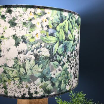 Betty Green White Floral Velvet Drum Lampshades, 4 of 9