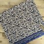 Handmade Fair Trade Paisley Blue And Oatmeal Blanket, thumbnail 4 of 5
