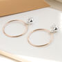 Sterling Silver And Rose Gold Circle Stud Earrings, thumbnail 1 of 3