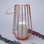 G Decor Geometric Copper Candle Holder With Glass, thumbnail 1 of 5