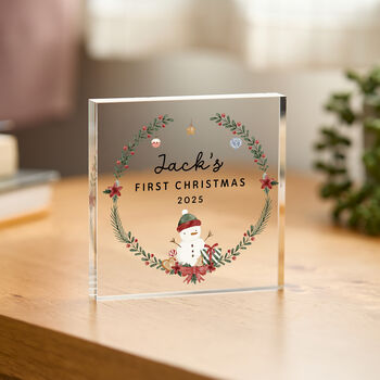 Baby’s First Christmas Acrylic Block Gift For Newborn, 2 of 4