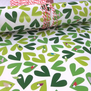 Leaf Hearts And Bug Wrapping Paper Or Gift Wrap Set, 11 of 12