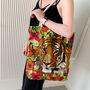 Reversible Large Cotton Tiger Beach Shoulder Bag, thumbnail 1 of 12