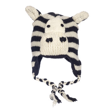 Zebra Hand Knitted Woollen Animal Hat, 4 of 4