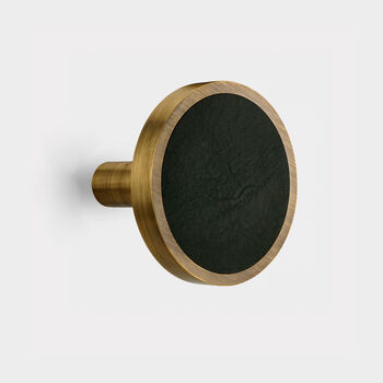 Brass Curtain Tie Backs With Leather Insert, 10 of 12