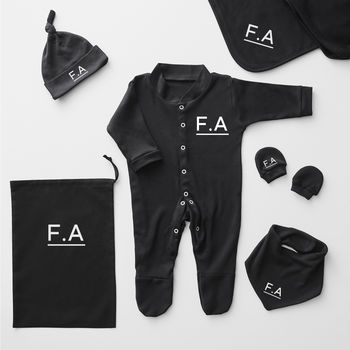 Initials Personalised Baby Sleepsuit, 5 of 12