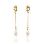 Pretzel Pearl Knot Earrings In 14k Gold Vermeil Plated, thumbnail 2 of 9