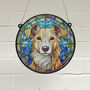 Lurcher Stained Glass Effect Suncatcher, thumbnail 1 of 5