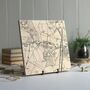 Personalised Heart Location Map Print On Wood, thumbnail 1 of 10