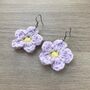 Crochet Daisy Flower Earrings, thumbnail 3 of 11