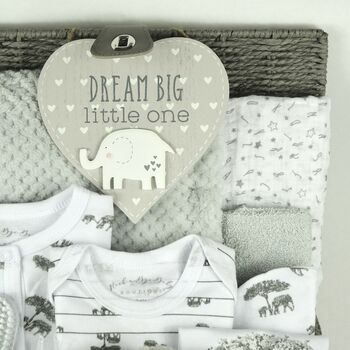 Large Baby Hamper ~ Little Elephants New Baby Starter Gift Set, 6 of 10